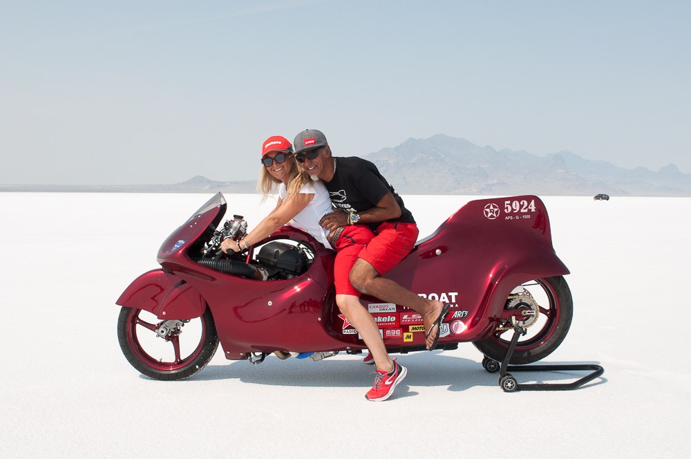 ros and dino at Bonneville Salt Lake