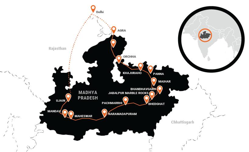 madhya pradesh motorcycle tour itinerary map