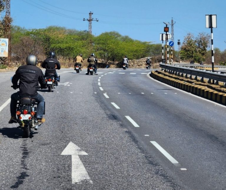 riding on tarmac - Madhya Pradesh motorcycle tour