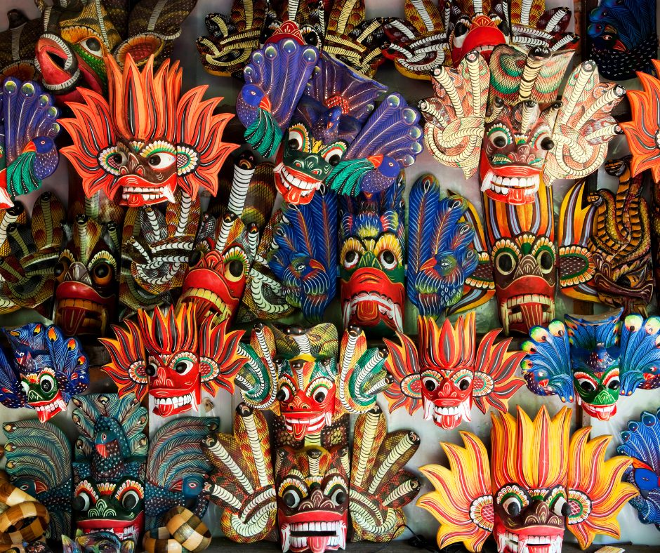 Traditional demon masks
